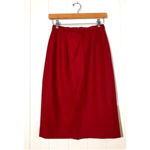 Pendleton · 8 Pet · Virgin Wool A-Line Skirt · Red · Lined Vintage